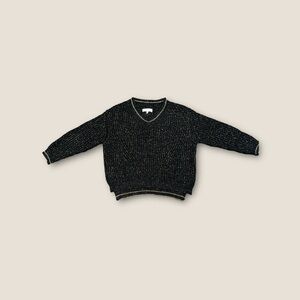 John + Jenn Metallic Black Pull Over Sweater Size Xsmall